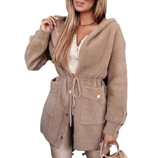 Damen Kuschelige Sherpa-Jacke mit praktischen Taschen EB