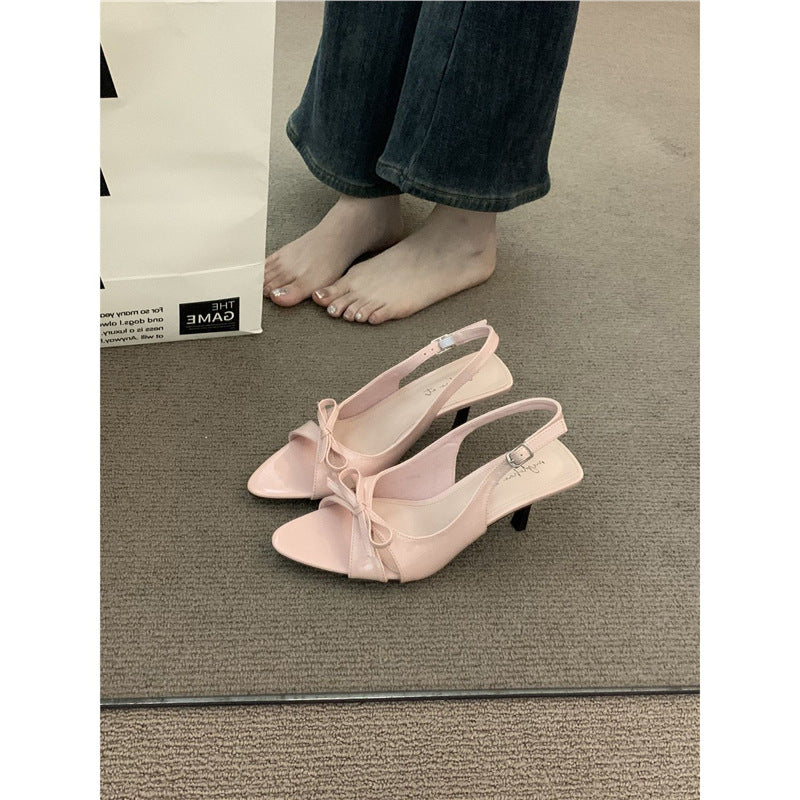Damen Slingback-Pumps mit zarter Schleifenverzierung EB