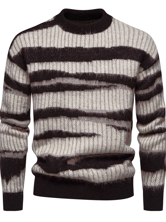 Herren modischer Strickpullover mit einzigartigem Streifenmuster EB