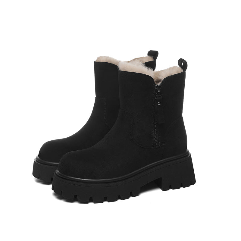 Damen Modische Winterstiefel mit kuscheligem Innenfutter und rutschfester Gummisohle EB