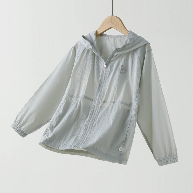 Unisex nan ultraleichte Kapuzen-Sommerjacke mit durchgehendem Reißverschluss und elastischen Bündchen  EB