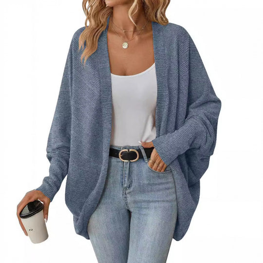 Damen lässige Strickjacke mit oversized Schnitt und lässigen Ärmeln EB