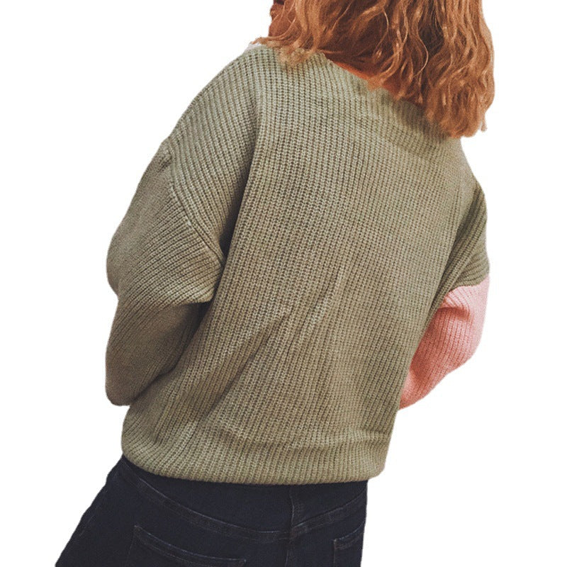 Damen Wickelpullover mit elegantem Rippdesign und modischen Bindebändern EB