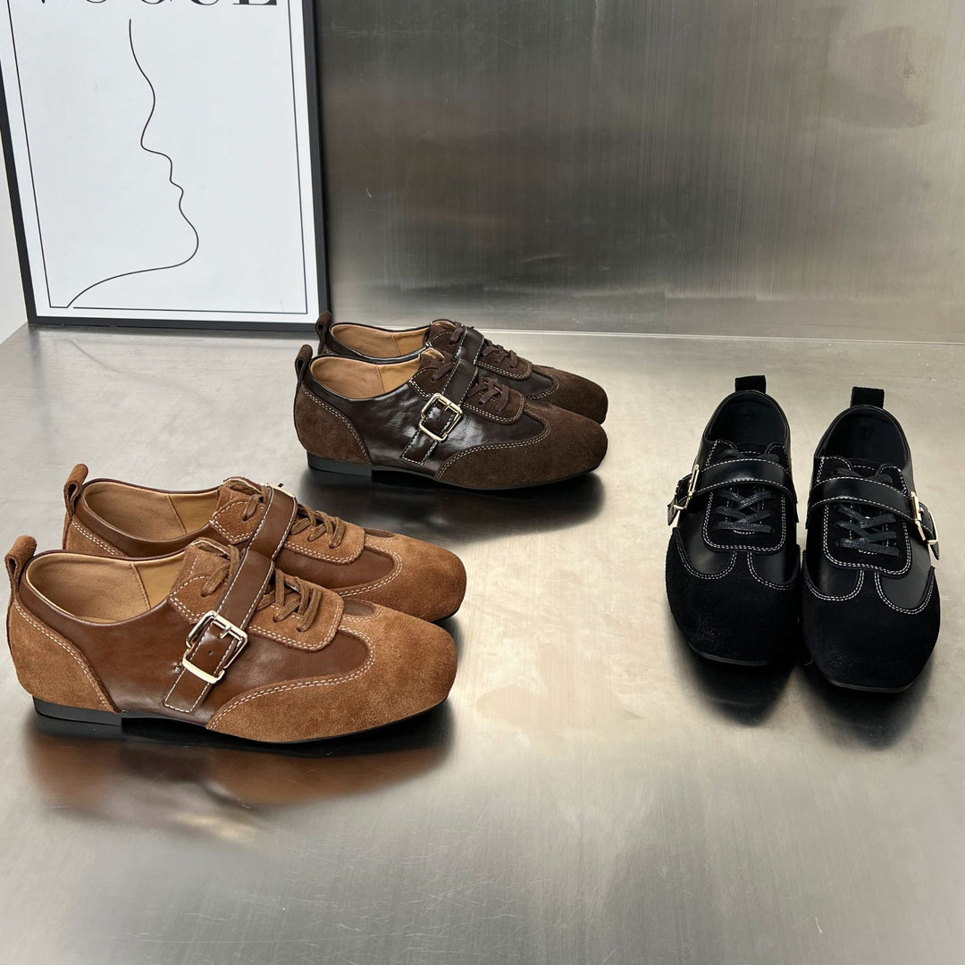 Damen elegante Loafers mit modischem Schnallenverschluss EB