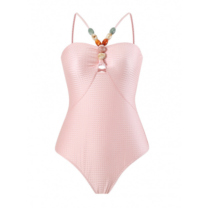 Damen Bandeau-Badeanzug mit asymmetrischem Rock EB