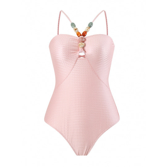 Damen Bandeau-Badeanzug mit asymmetrischem Rock EB