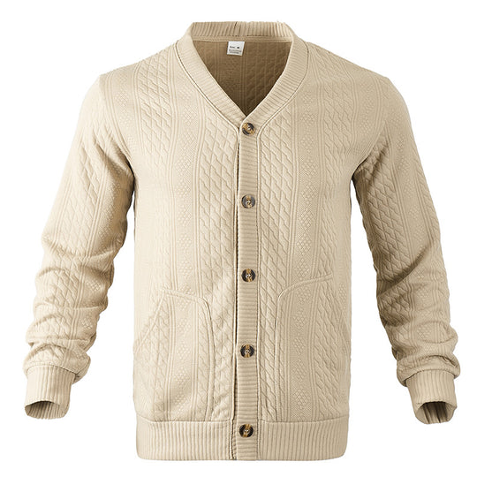 Herren Strickjacke mit hochwertigem Strukturmuster und modernen Knöpfen EB