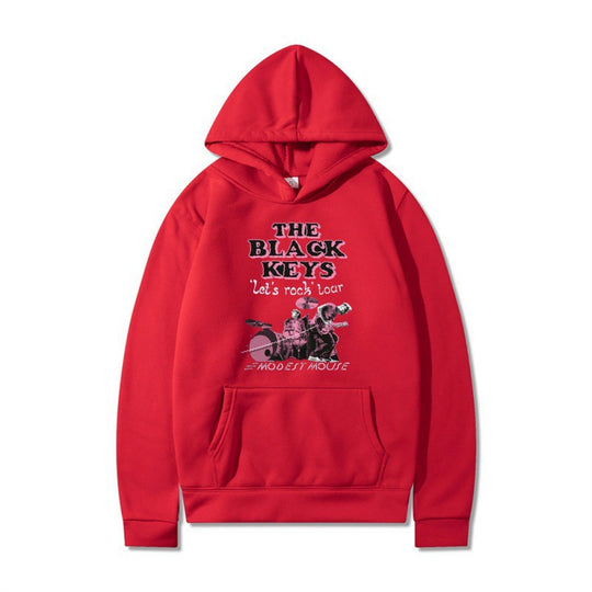 Damen Kapuzenpullover mit kreativem Rockband-Design und komfortabler Passform EB