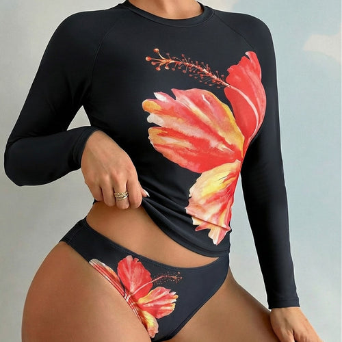 Damen UV-Schutzbadeanzug mit floralem Print EB