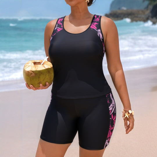 Damen Sportliches Badeoutfit mit Floralprint EB