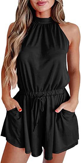 Damen Jumpsuit mit hohem Kragen und tailliertem Schnitt EB