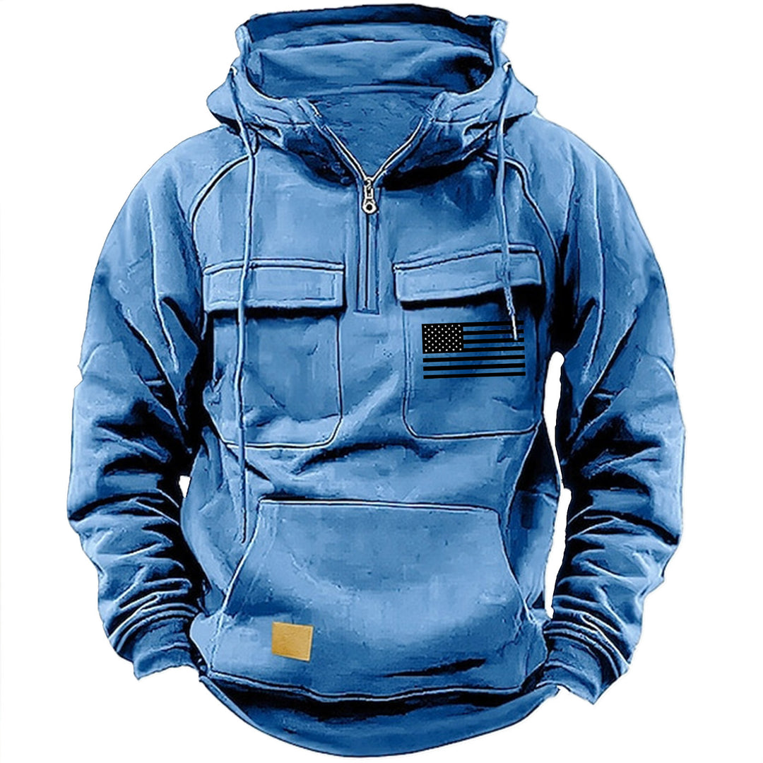 Herren praktische Kapuzenpullover mit zahlreichen Taschen EB