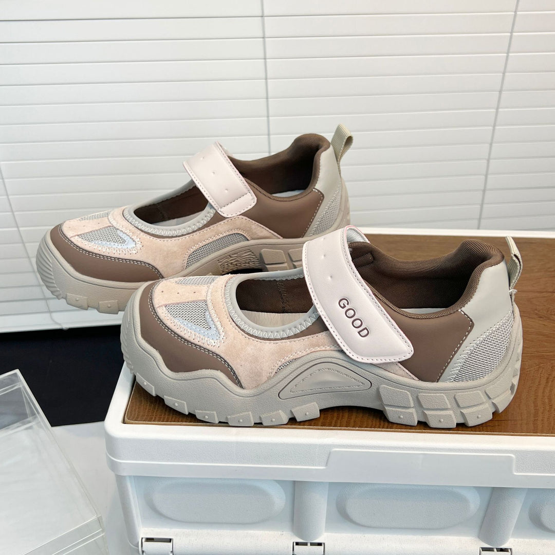 Damen Bequeme und stützende Sneakers mit Klettverschluss EB