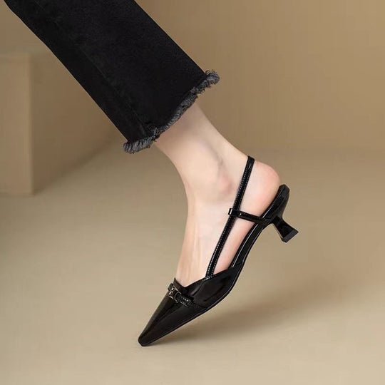Damen elegante Slingback-Ballerinas mit spitz zulaufender Zehenpartie EB