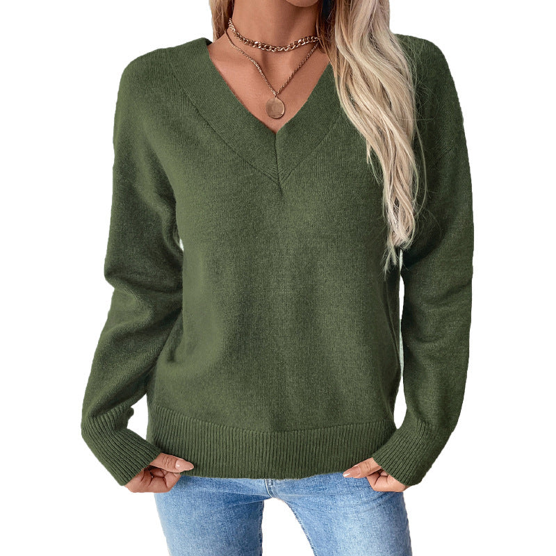 Damen V-Ausschnitt Pullover EB