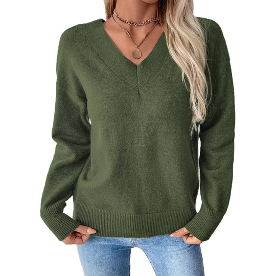 Damen V-Ausschnitt Pullover EB