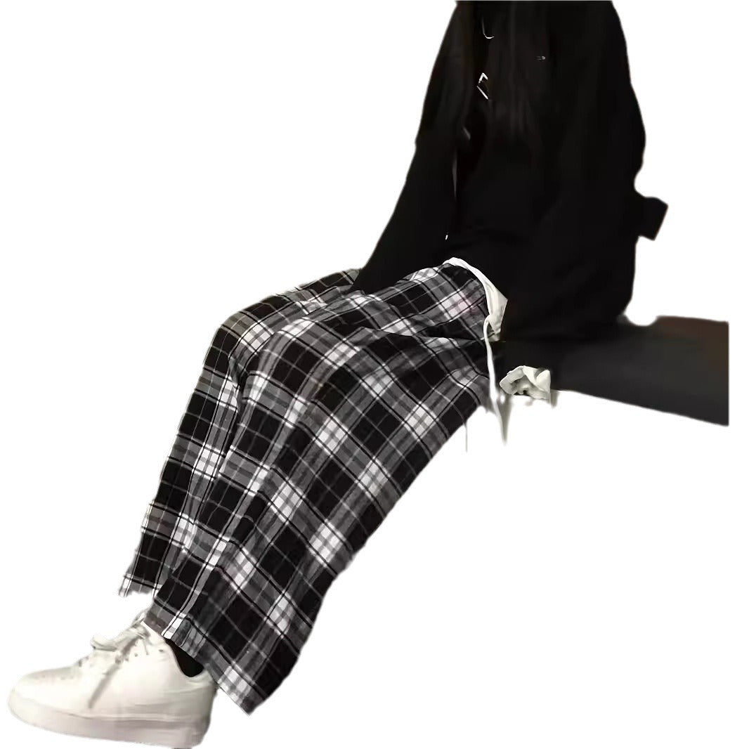 Damen Karohose mit elastischem Bund und lässigem Schnitt EB