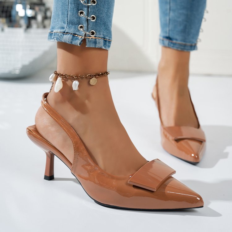 Damen Elegante Slingback-Pumps mit modischem Schleifen-Detail EB