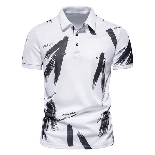Herren modisches Poloshirt mit grafischen Akzenten und atmungsaktiven Eigenschaften EB