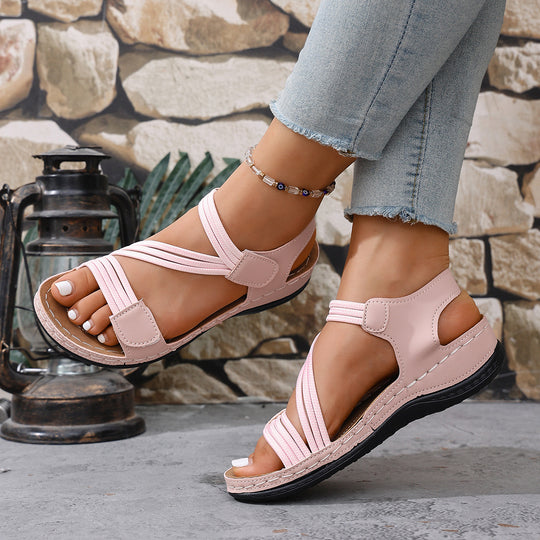Damen komfortable Riemensandalen mit innovativer Fußbettgestaltung und verstellbarem Riemendesign EB
