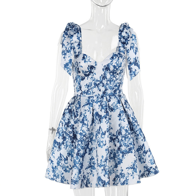 Damen verspieltes Sommerkleid mit Volanträdern und floralem Druck EB