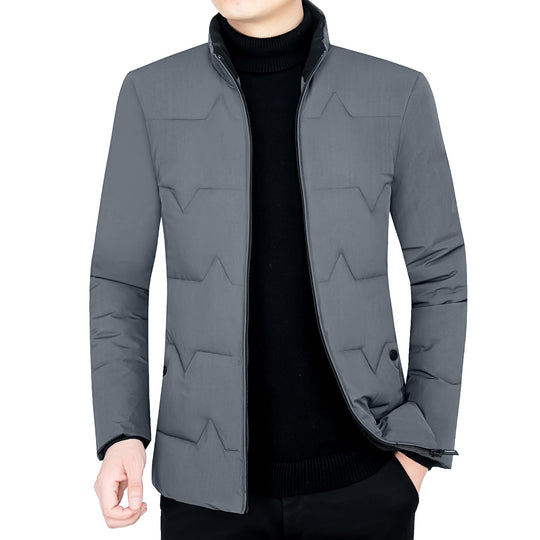 Herren Wattierte Stehkragenjacke mit wasserabweisender Oberfläche und Reißverschlusstaschen EB