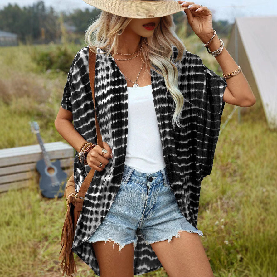 Damen Leichtes Kimono mit modernem Batikdesign EB