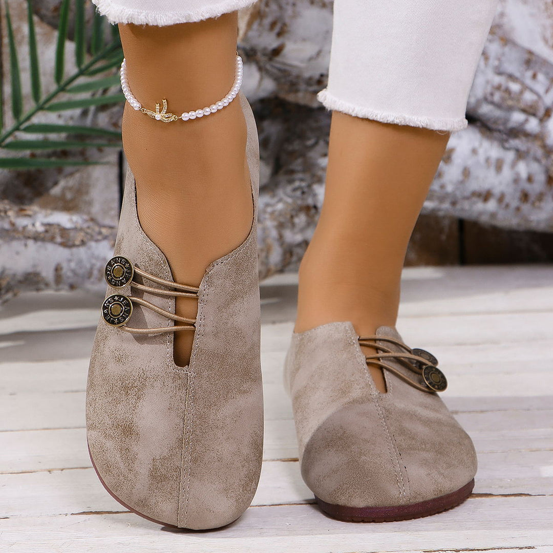 Damen Alltagsschuhe mit elegantem Knopfdetail und bequemem Innenfutter EB