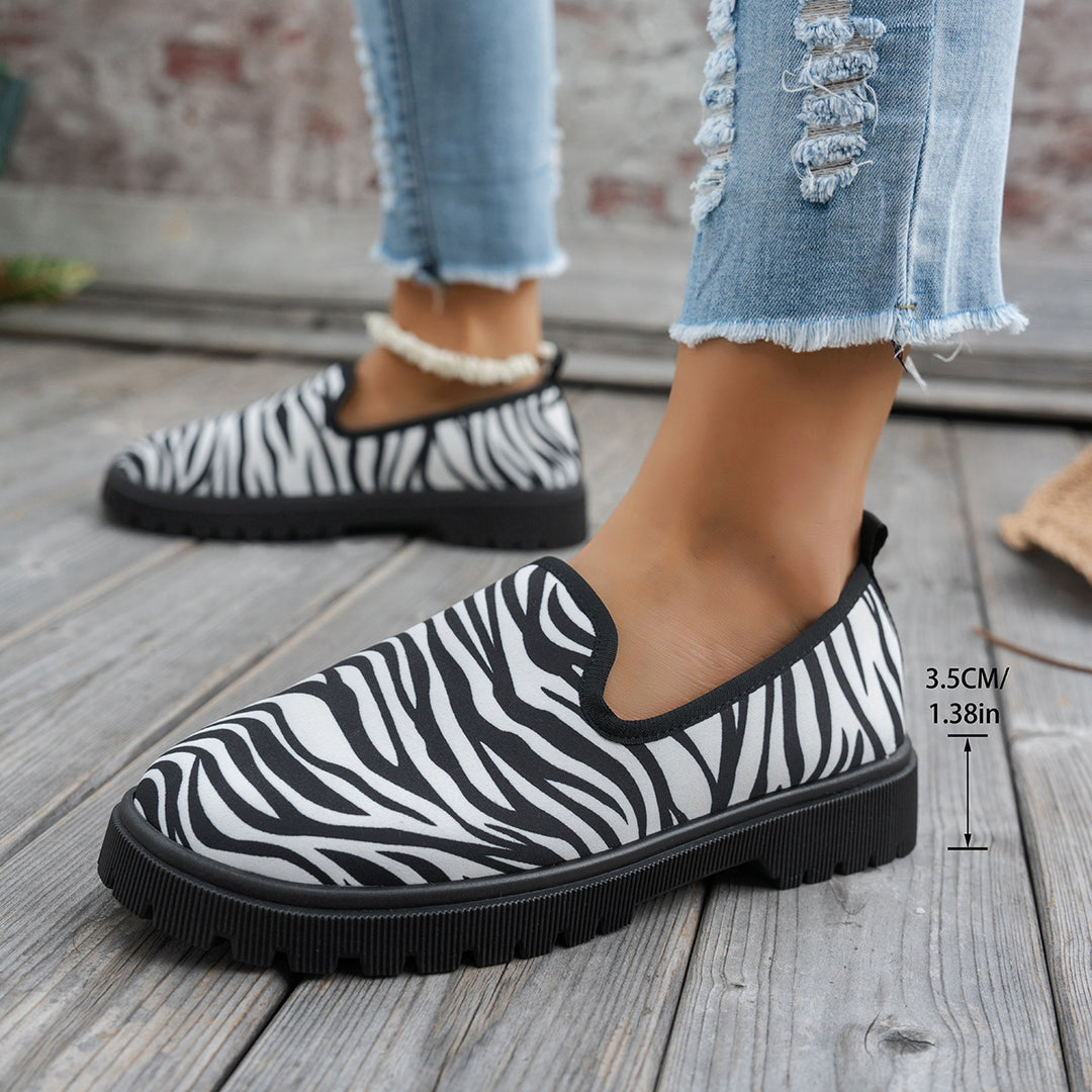 Damen Slip-On Sneaker mit tierischem Muster EB