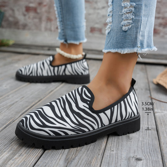 Damen Slip-On Sneaker mit tierischem Muster EB