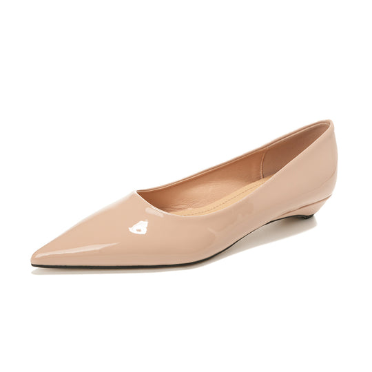 Damen spitze Ballerinas mit glänzendem Lackfinish und elegantem Design EB