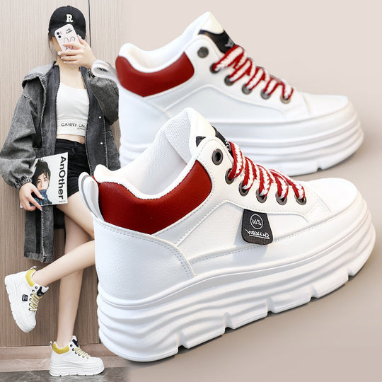 Damen Plattform Sneakers mit trendigem Farbdesign und extrakompakter Sohle EB