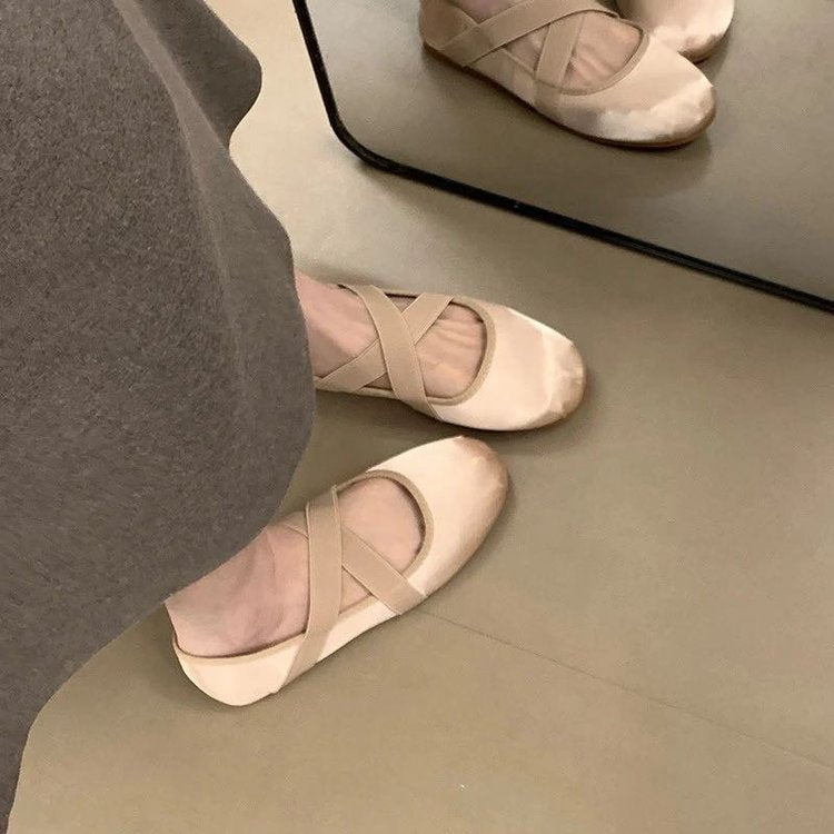 Damen Ballerinas mit dekorativem Riemen und komfortablem Fußbett EB