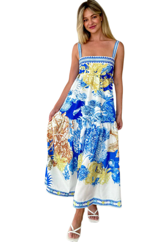 Damen Maxikleid mit floralem Design und luftiger Passform EB