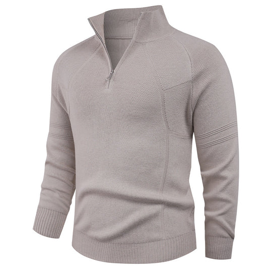 Herren Strickpullover mit modernem Reißverschluss und eleganter Struktur EB