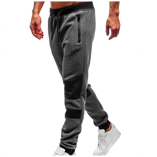 Herren nan schmal geschnittene Jogginghose mit Reißverschlusstaschen, elastischem Komfortbund und verstärkten Knie-Paneelen EB