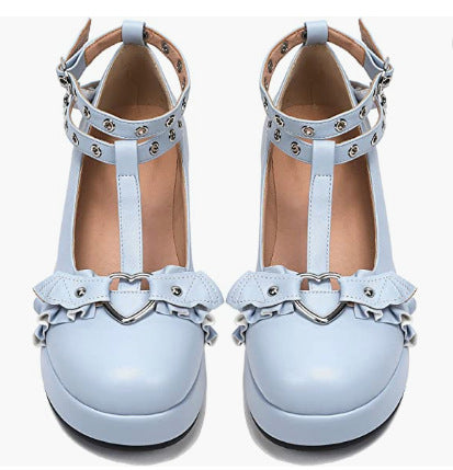 Damen Plateau-Sandaletten mit modischem Riemendesign und dekorativen Schnallen EB