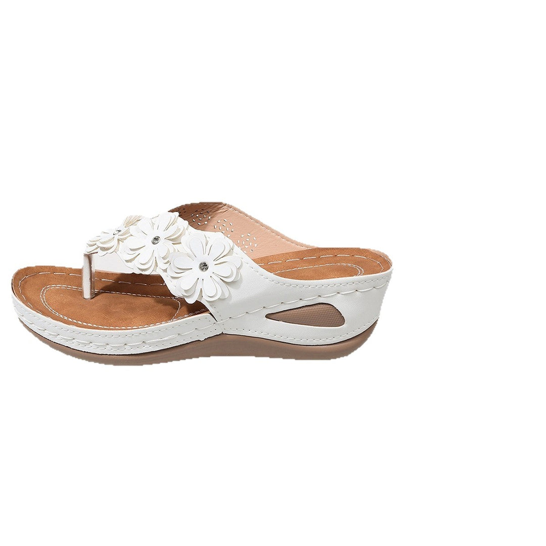 Damen Wedge-Pantoletten mit floralen Details und komfortablem Fußbett EB