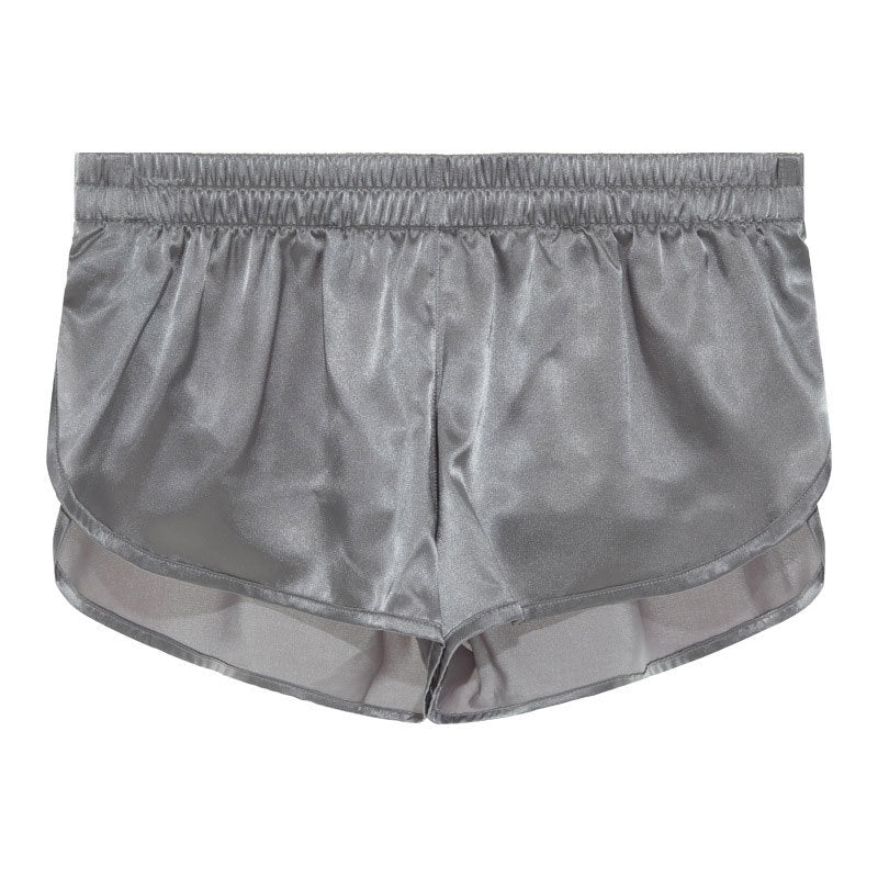 Herren nan kurze Satin-Schlafshorts mit elastischem Bund und seitlichem Schlitz EB