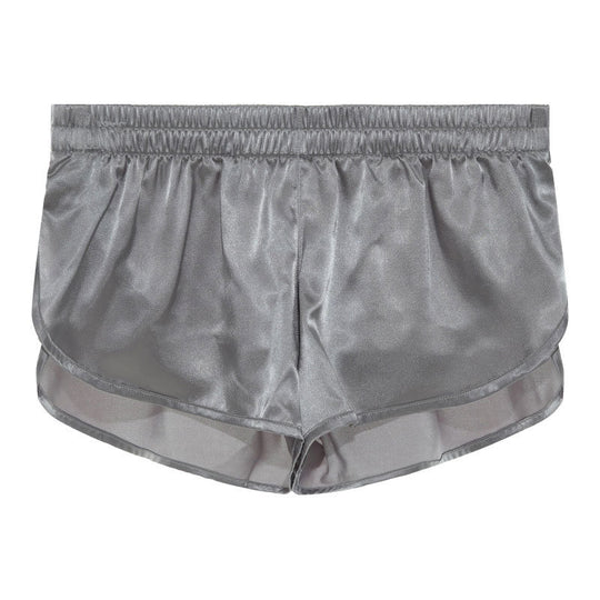 Herren nan kurze Satin-Schlafshorts mit elastischem Bund und seitlichem Schlitz EB