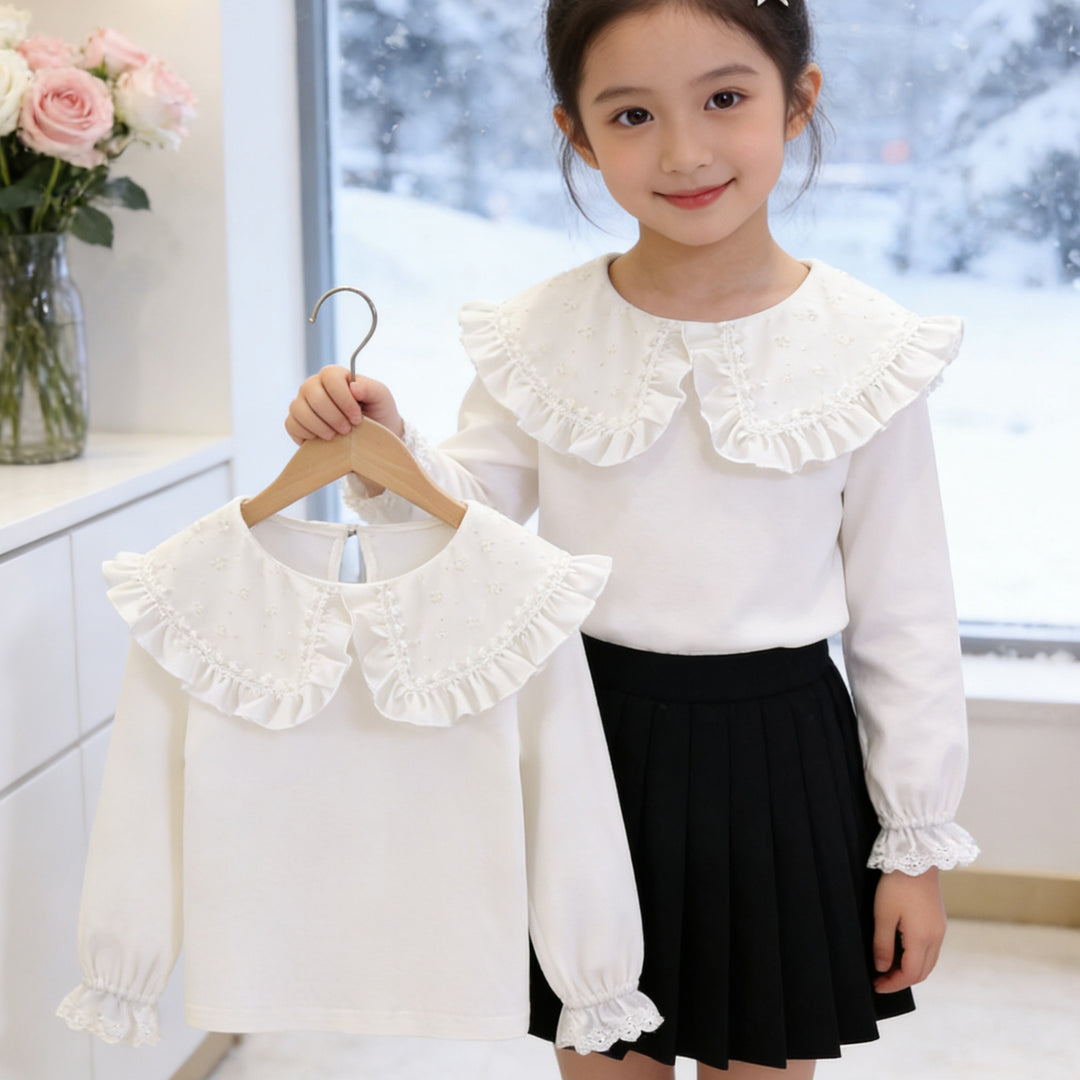 Damen Bluse mit großem Rüschenkragen EB