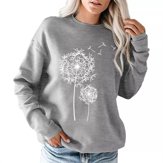 Damen Sweatshirt mit elegantem Pusteblumen-Motiv EB