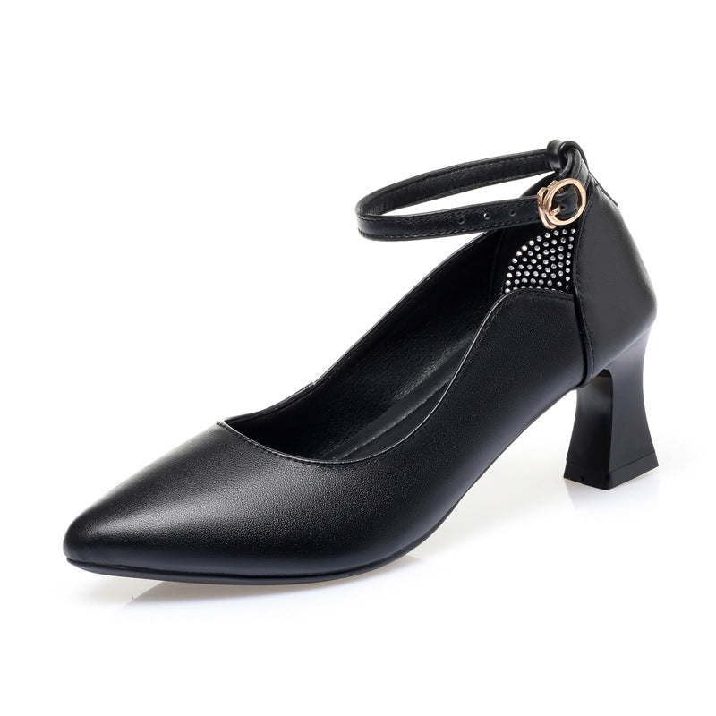 Damen Elegante Pumps mit geschmackvollem Riemchen und komfortablem Blockabsatz EB