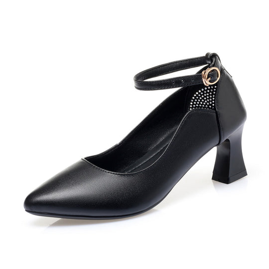 Damen Elegante Pumps mit geschmackvollem Riemchen und komfortablem Blockabsatz EB
