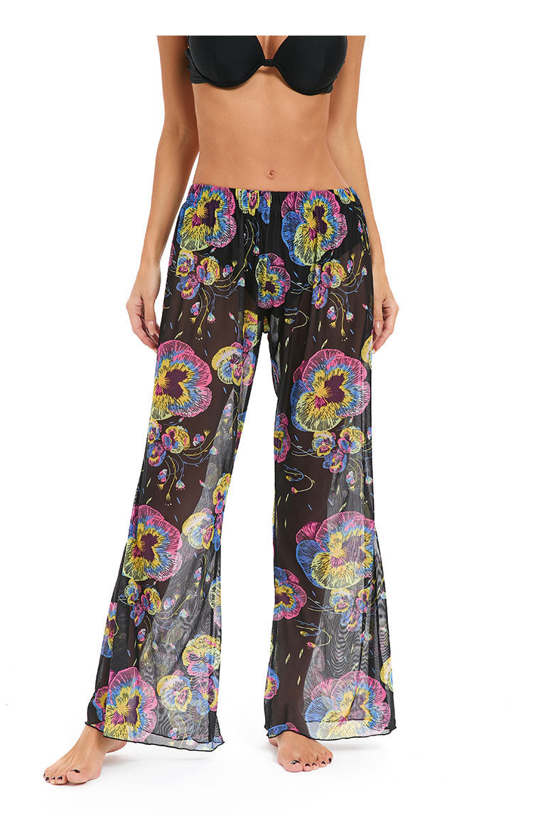 Damen Leggings aus luftiger, transparenter Stoffqualität mit exotischem Muster EB