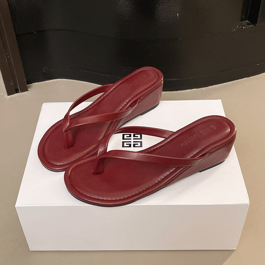 Damen eleganter Wedgesandalen mit schimmerndem Design EB