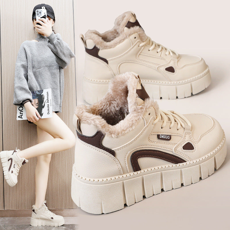 Damen High-Top Sneaker mit luxuriösem Fleece-Futter und rutschfester Sohle EB