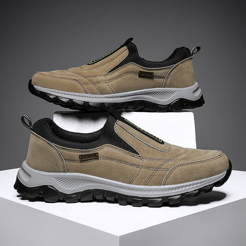 Herren robuste Slip-On Outdoor-Sneaker aus Veloursimitat mit griffiger Trailsohle EB