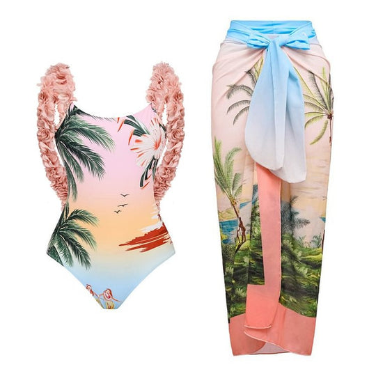 Damen Bikiniset mit hochwertigem Flowerprint und verstellbaren Trägern EB