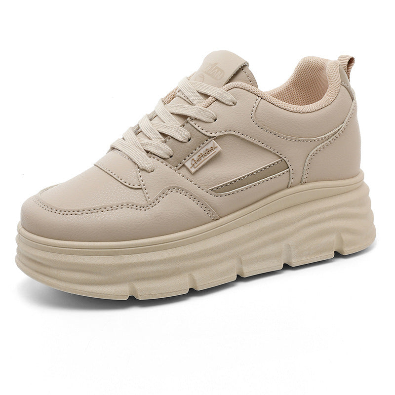 Damen modische Plateau-Sneaker mit dämpfender Sohle und atmungsaktivem Obermaterial EB